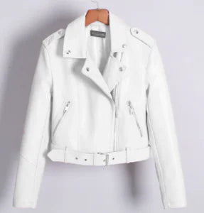 Slim-Fit Belt Biker Leather Jacket (One Piece)